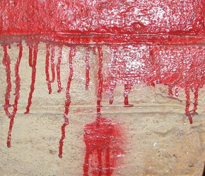 * Red Paint Dripping On Cement * * Red Paint Dripping On Cement *